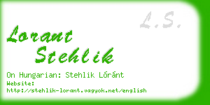 lorant stehlik business card